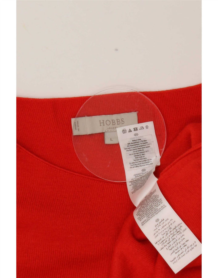 Hobbs Haut Femme Manches 3/4 UK 14 Large Rouge Viscose