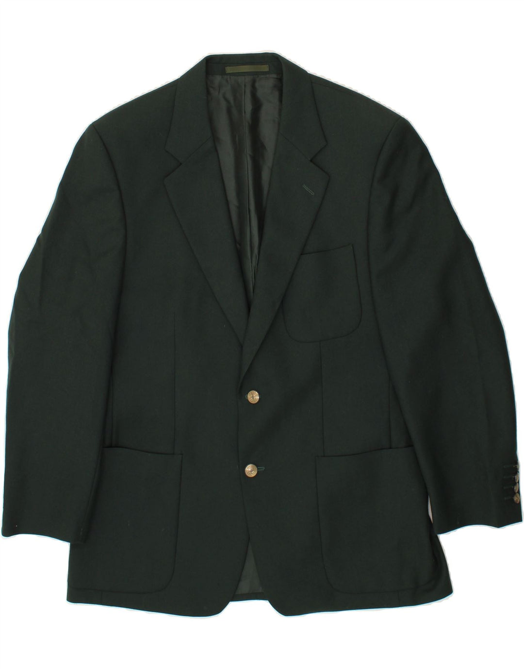 DOUGLAS Mens 2 Button Blazer Jacket IT 50 Large Green Wool Vintage Douglas and Second-Hand Douglas from Messina Hembry 