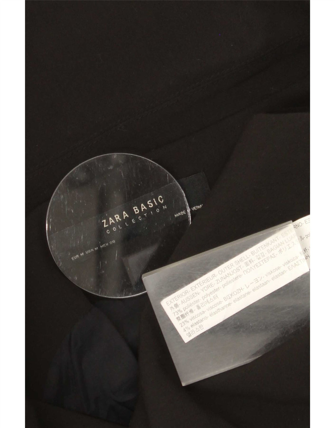 Zara Veste Blazer Femme UK 12 Medium Noir Polyester