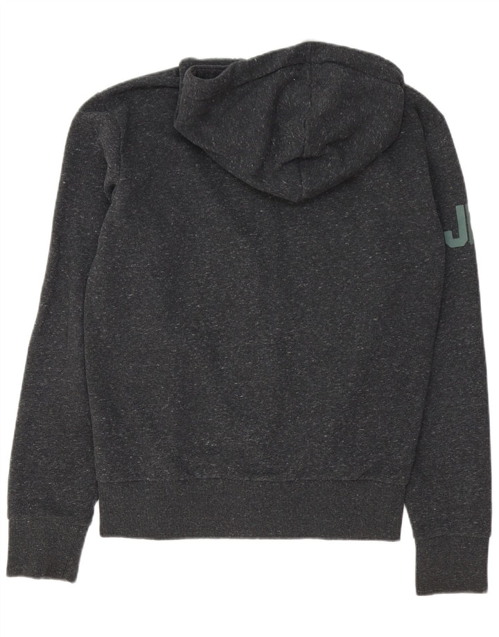 Superdry Sweat à Capuche Graphique Zippé Homme Gris Moyen Moucheté Coton