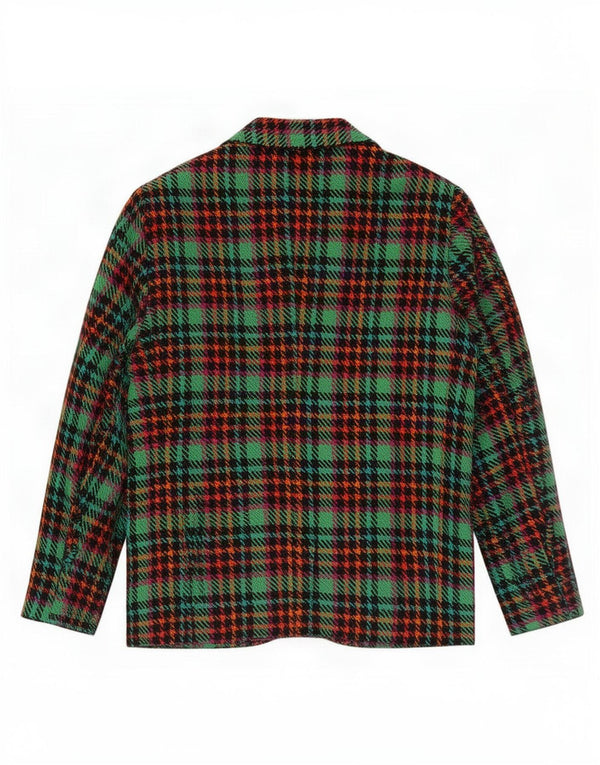 vintage Femme 3 Bouton Blazer Veste UK 16 Grand Plaid Multicolore
