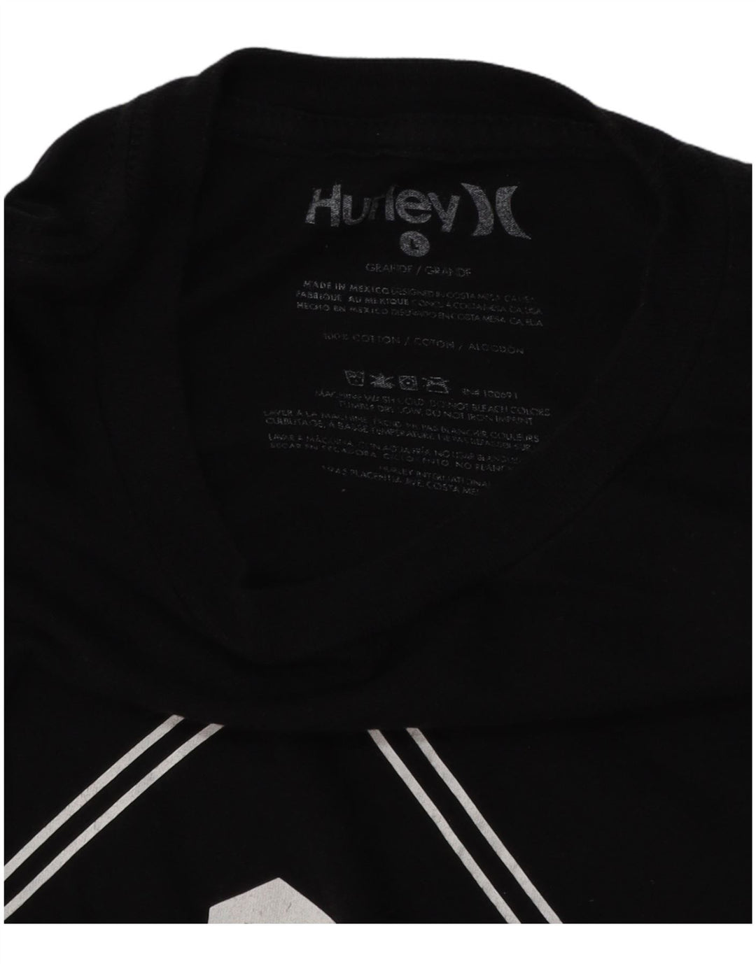 HURLEY T-Shirt Graphique Homme Grand Noir Coton