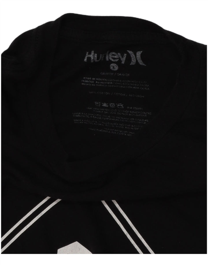 HURLEY T-Shirt Graphique Homme Grand Noir Coton