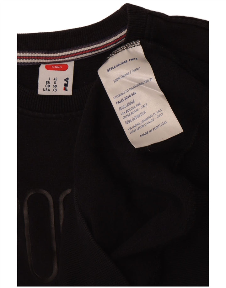 Fila Sweat-shirt graphique pour femme IT 42 en coton noir moyen
