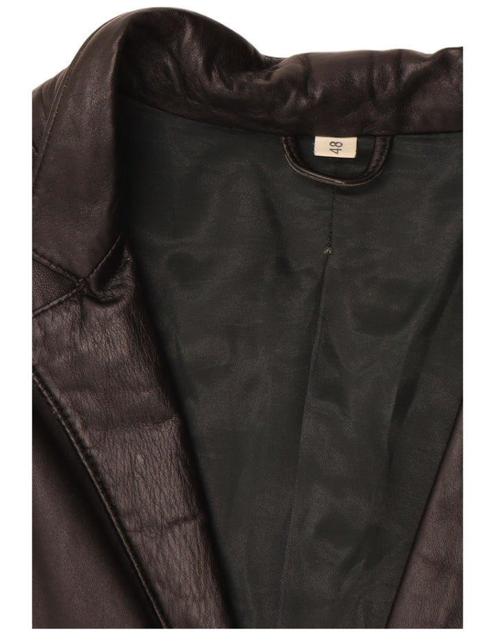 Veste en cuir femme vintage IT 48 XL Noir