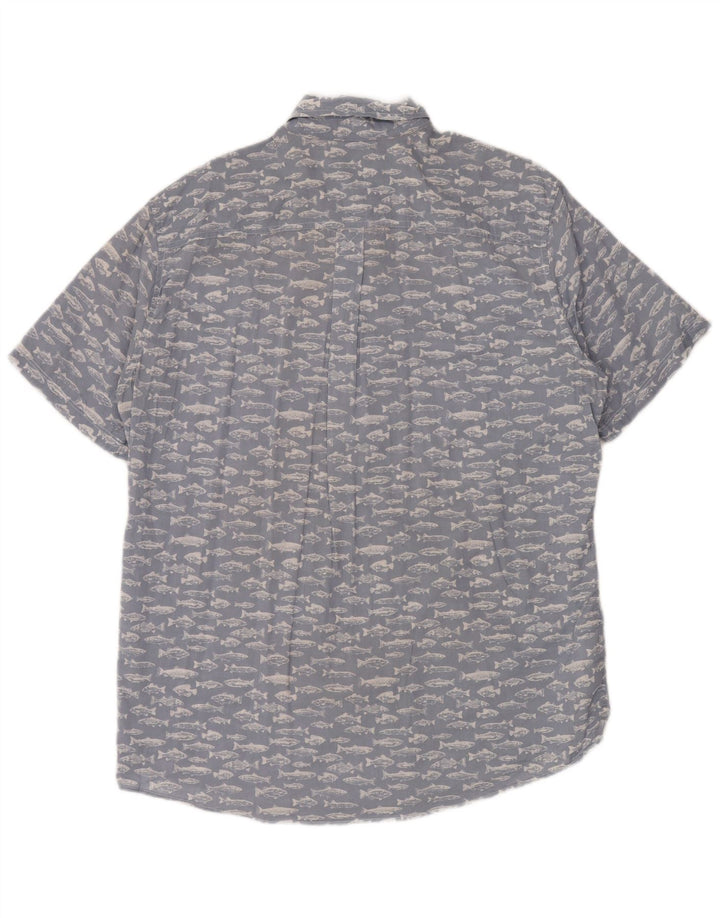 EDDIE BAUER Chemise à manches courtes pour homme à motif abstrait, grand bleu