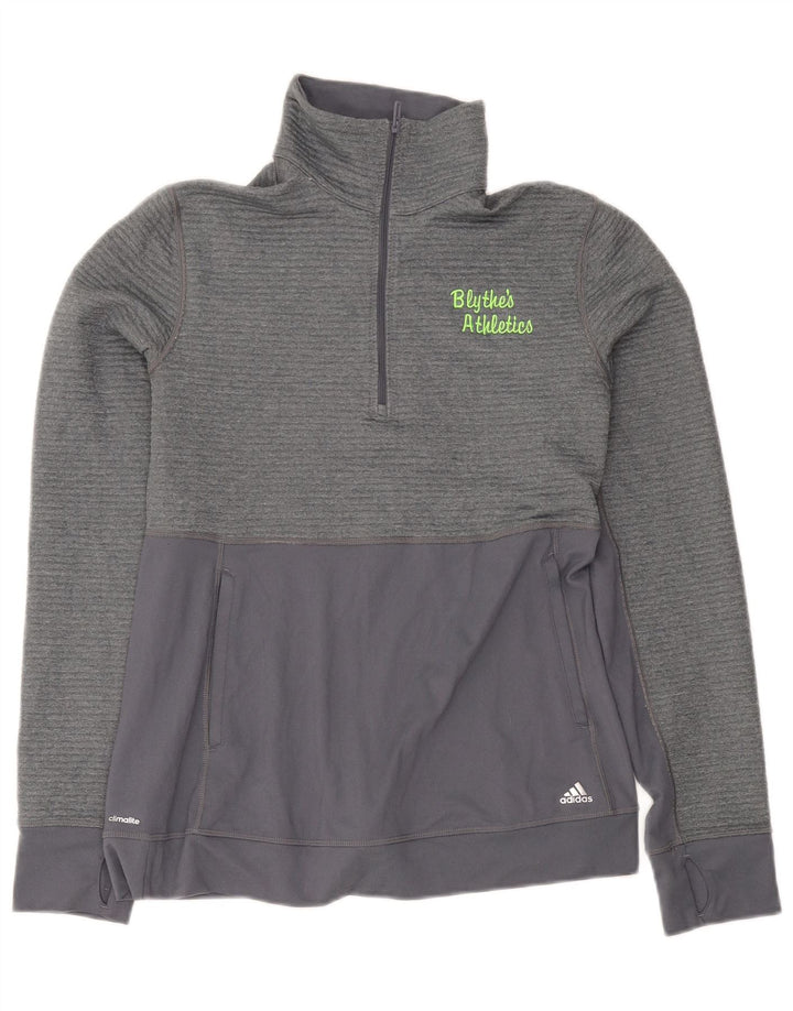 Adidas Femmes Climalite Pull Survêtement Top UK 12/14 Gris Moyen