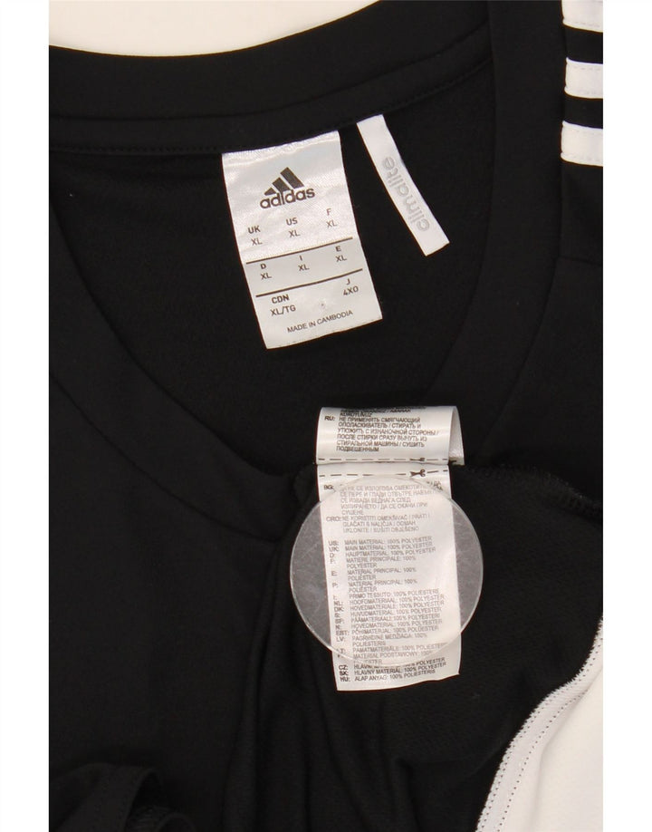 Adidas Climalite T-Shirt Top XL Noir Colorblock Polyester