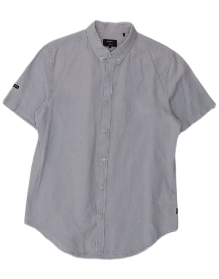 Superdry Chemise à Manches Courtes Homme Grand Lin Bleu