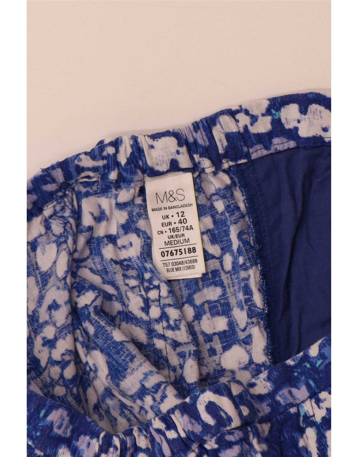 Marks & Spencer Pantalon Chino Femme UK 12 Moyen W30 L31 Bleu