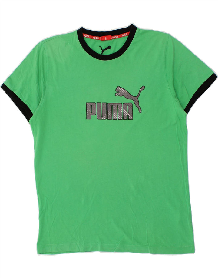 PUMA Mens Graphic T-Shirt Top Large Green Vintage Puma and Second-Hand Puma from Messina Hembry 