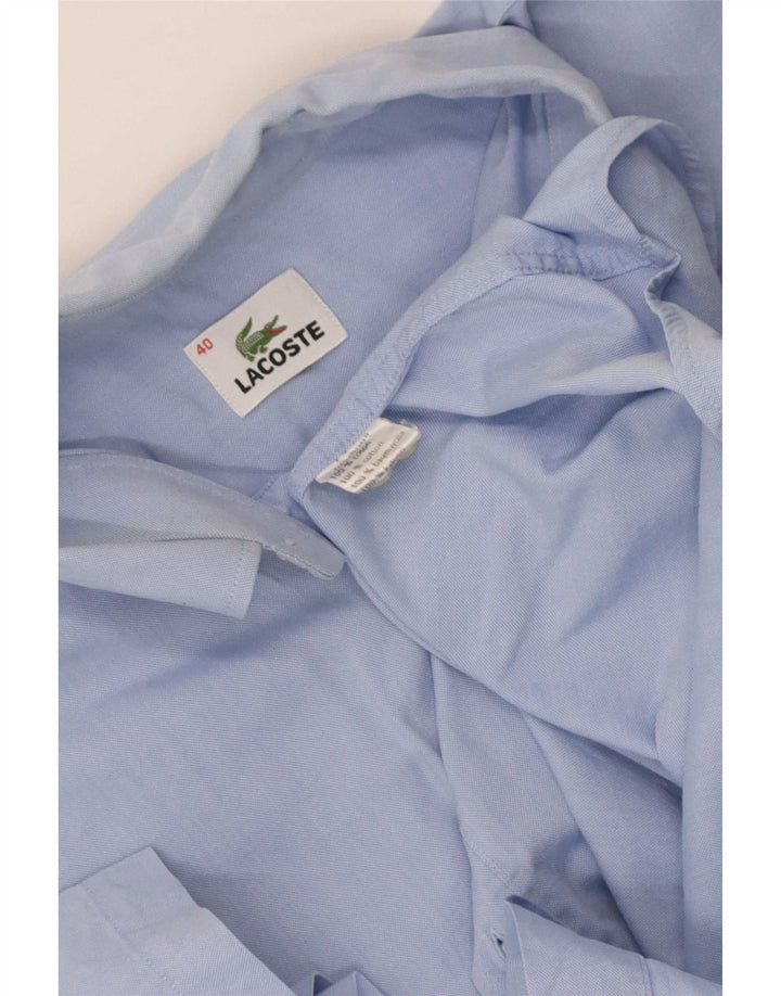 Lacoste Chemise à manches courtes pour hommes Taille 40 Coton bleu moyen