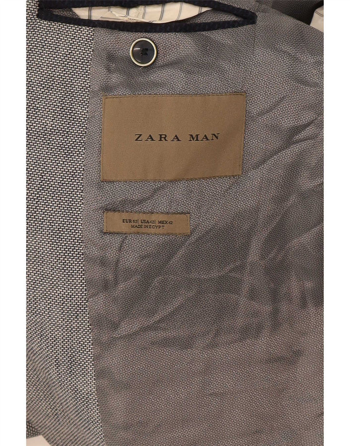 Zara Veste Blazer 2 Boutons Homme EU 52 Large Gris