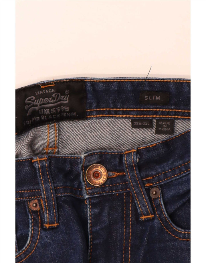 Superdry Femme Jean Slim Corporal W28 L28 Bleu Marine
