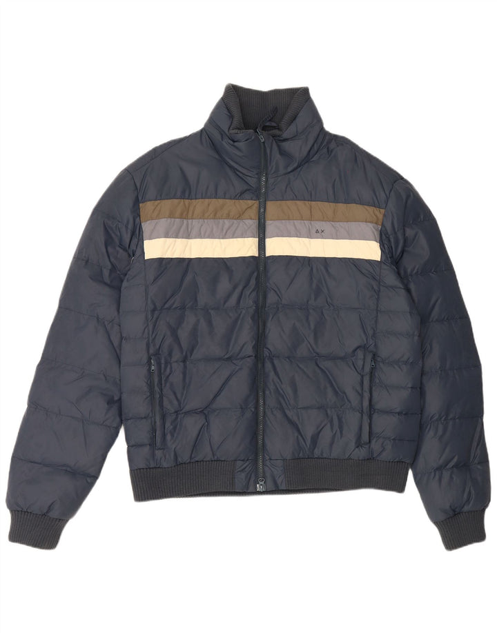 Sun68 Veste matelassée pour homme UK 44 2XL Bleu marine Colourblock Polyamide