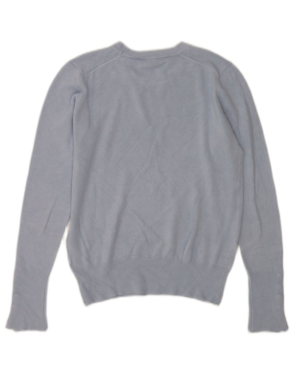 Zara Pull ras du cou pour femme UK 12 Bleu moyen Viscose