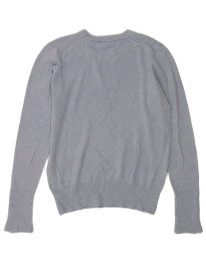 Zara Pull ras du cou pour femme UK 12 Bleu moyen Viscose