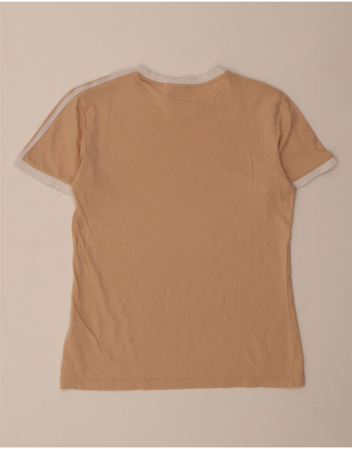 Adidas T-Shirt Femme Top UK 14 Coton Beige Moyen