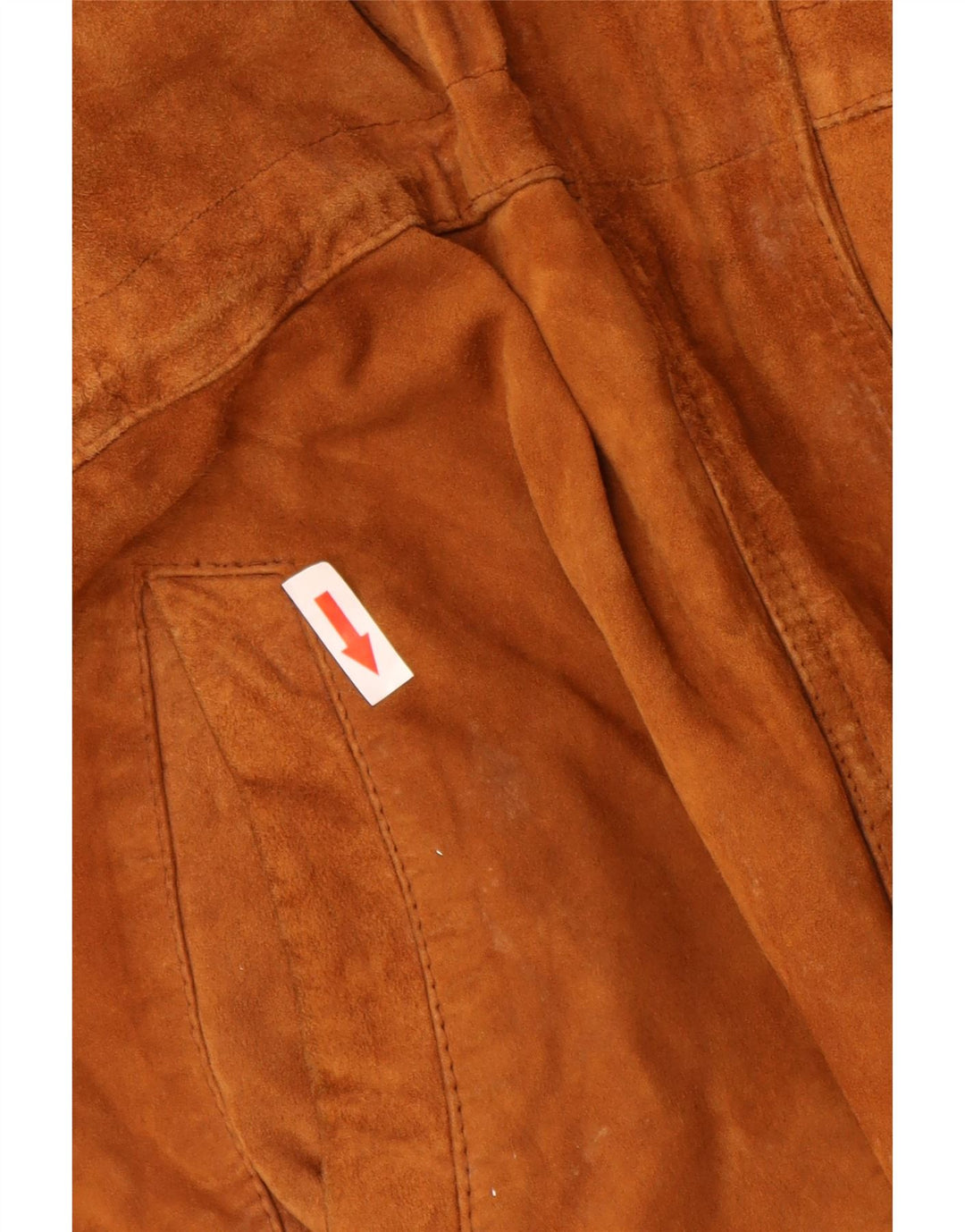 vintage Femmes Suède Pardessus UK 16 Grand Brun