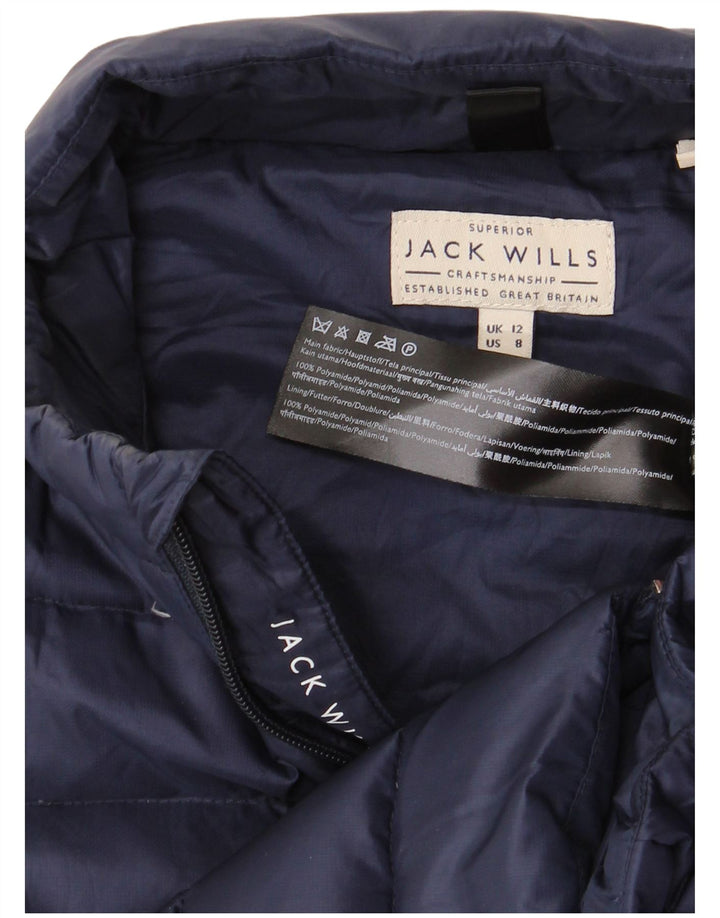 JACK WILLS Gilet rembourré pour femme UK 12 Medium Bleu Marine Polyamide