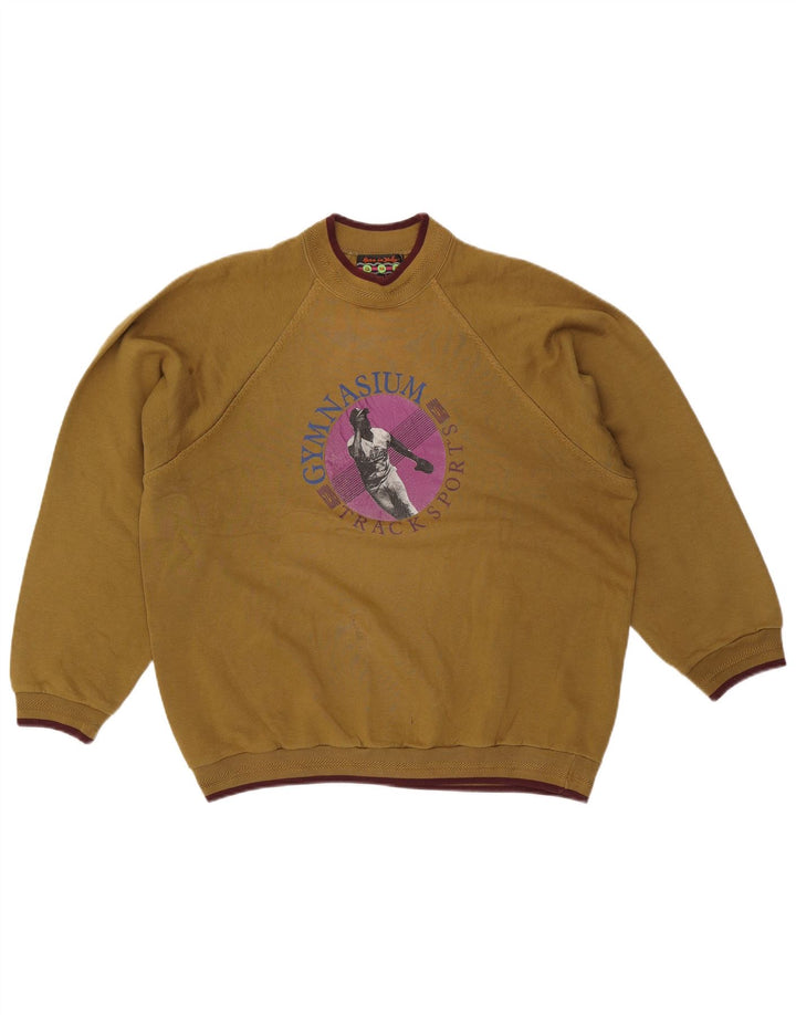 vintage Mens Graphic Sweatshirt Jumper XL Kaki
