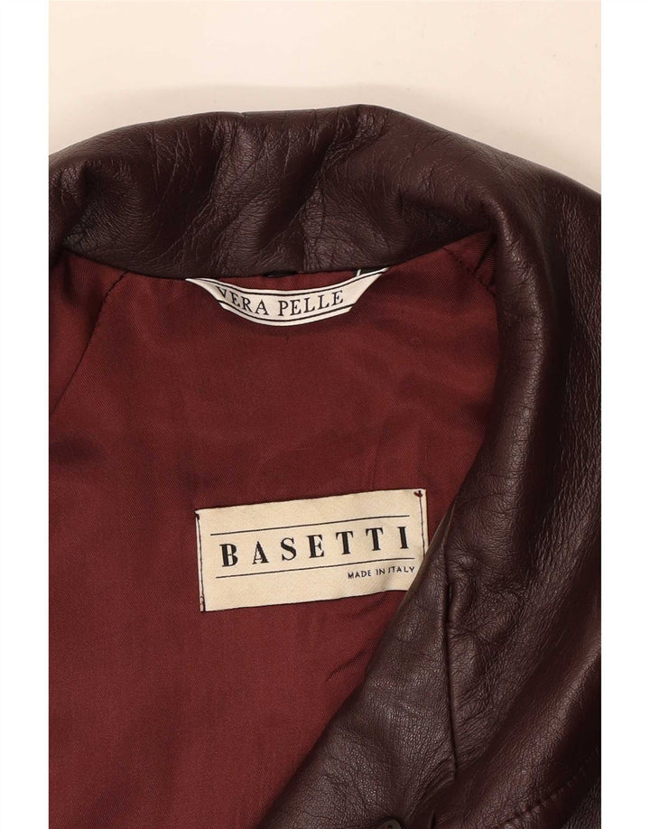 Basetti Manteau en Cuir Femme IT 50 XL Cuir Marron