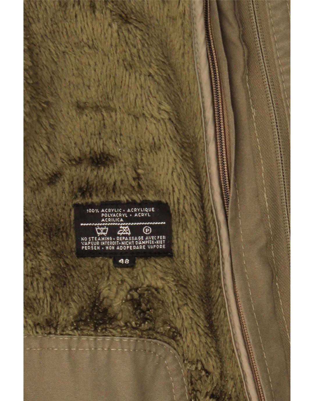 WESTBURY Veste Sherpa Parka à capuche pour homme EU 48 Medium Kaki Acrylique