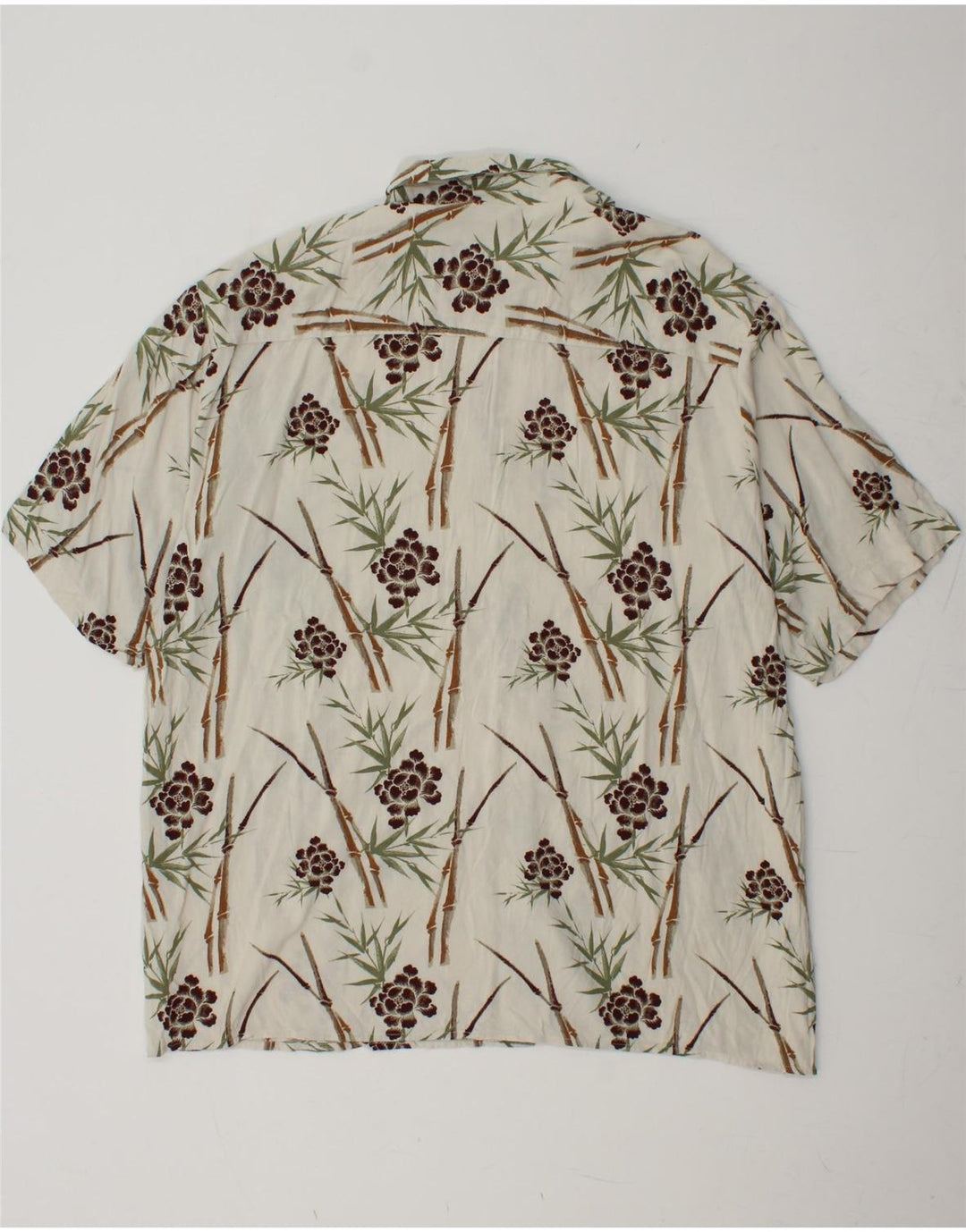 PURITAN Chemise à Manches Courtes Homme XL Blanc Floral Viscose