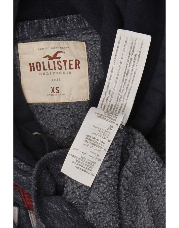 HOLLISTER Pull à capuche graphique pour homme XS en coton color block bleu marine