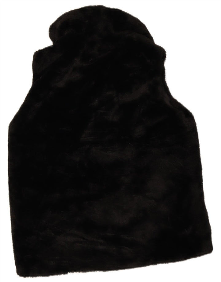 M&Co Gilet en fausse fourrure pour femme UK 12 Medium Noir Polyester