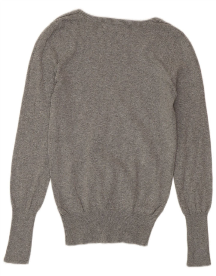 Zara Femme Pull Col V Petit Gris