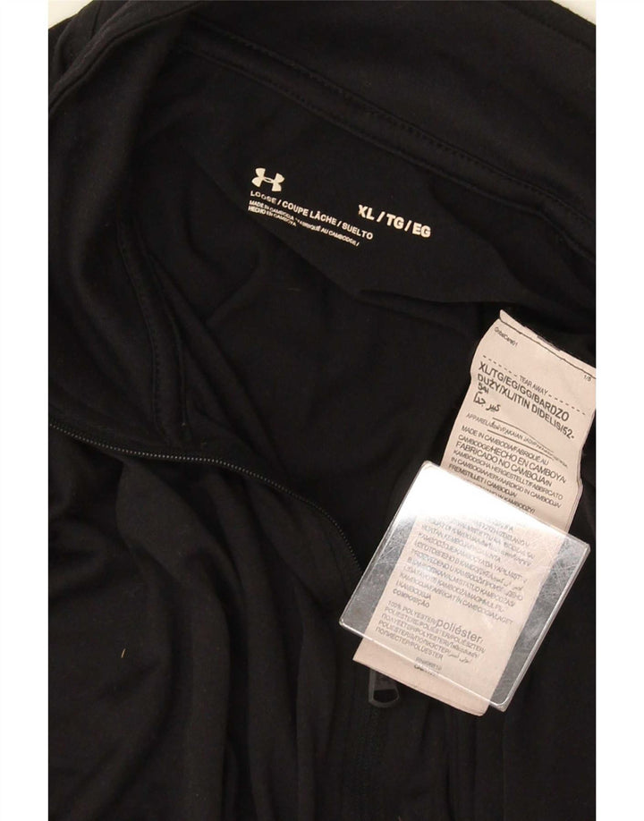 Under Armour Haut à col zippé à manches longues XL Noir Polyester Homme