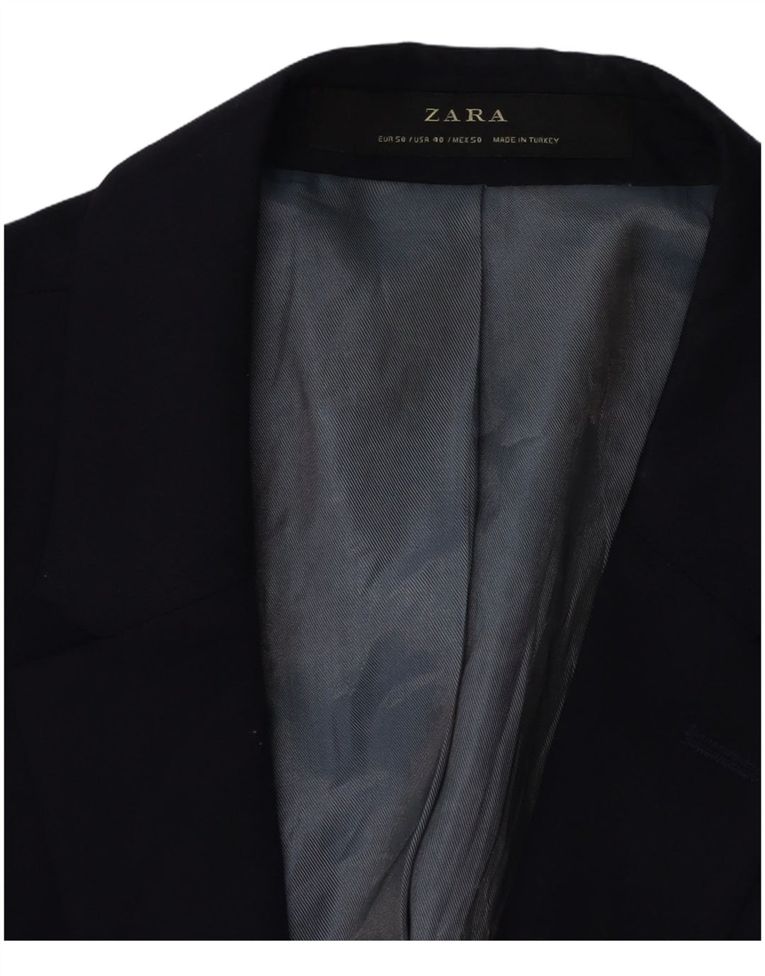 Zara Veste Blazer 2 Boutons Homme EU 50 Bleu Marine Moyen