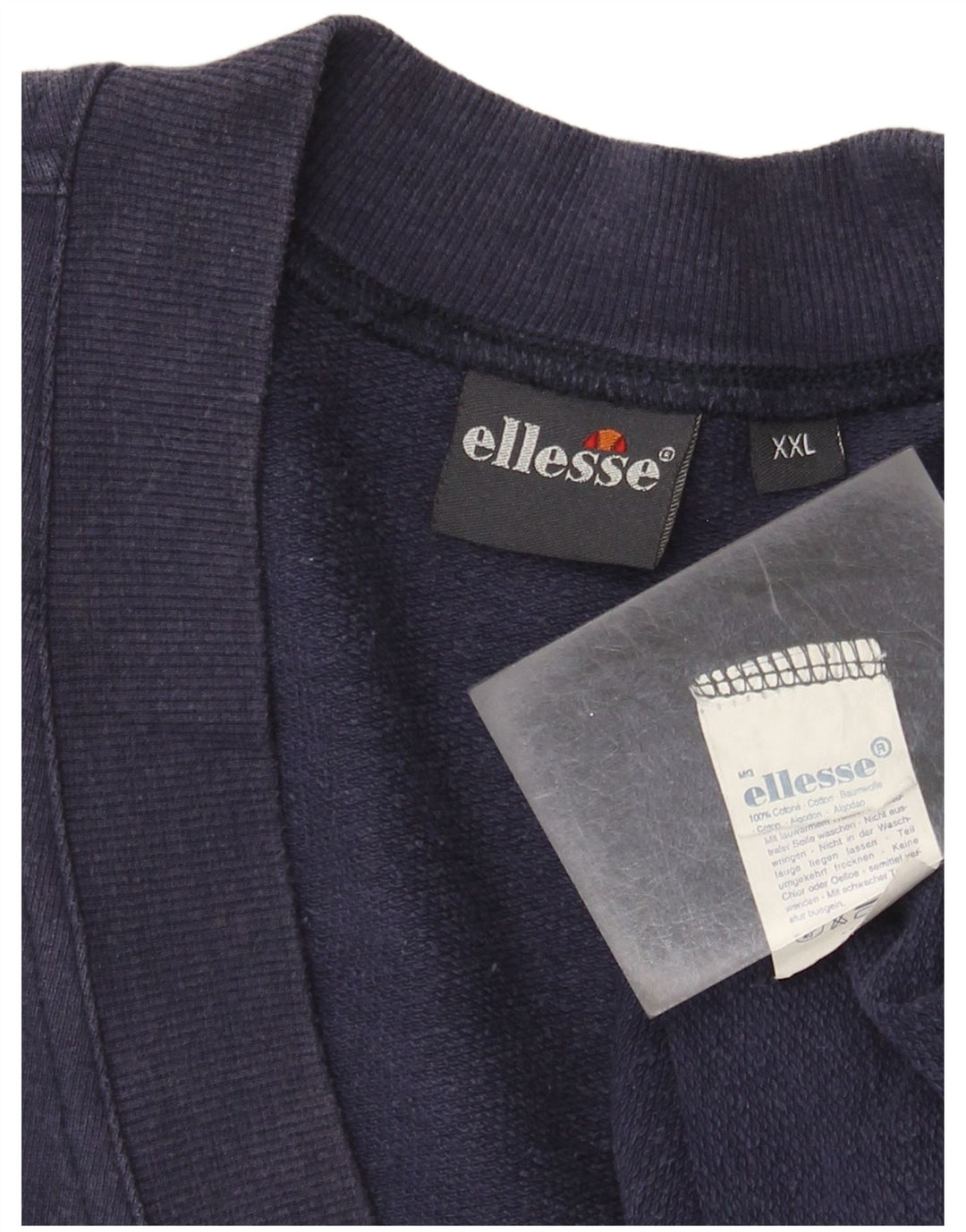 Ellesse Sweat-shirt sans manches pour homme en coton bleu marine 2XL