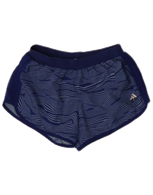 Adidas Short de sport de course pour femme UK 10 Petit Bleu marine rayé Sports