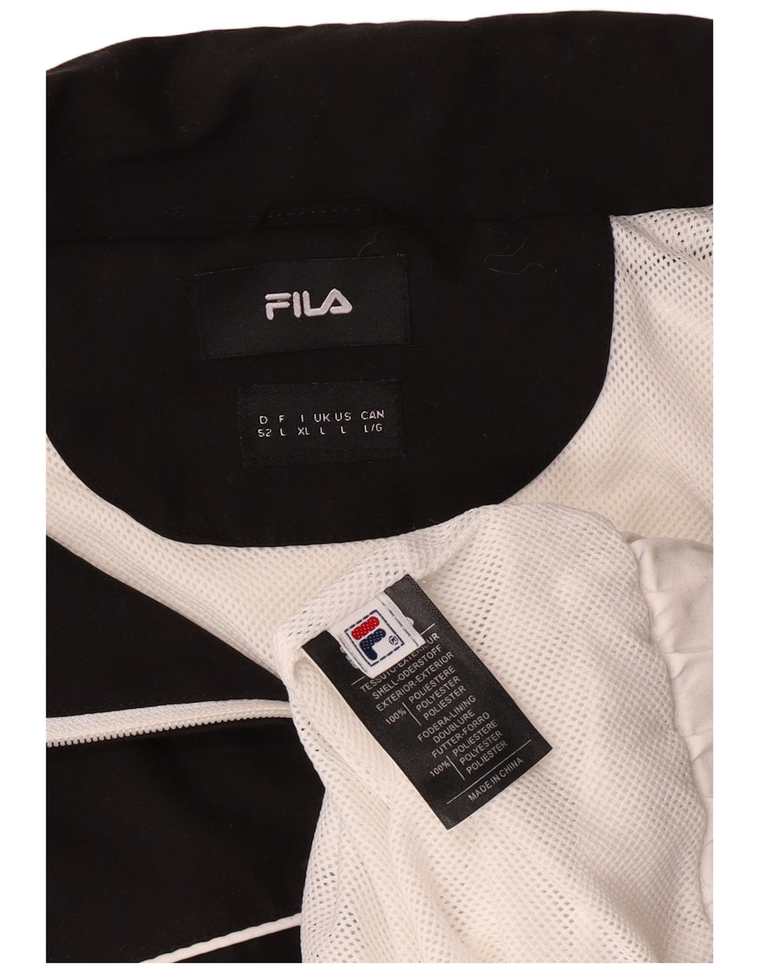 Fila Veste de survêtement pour homme Large en polyester color block blanc cassé