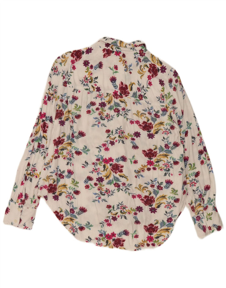 Marks & Spencer Chemise Femme UK 12 Medium Blanc Floral Viscose