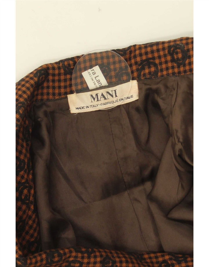 MANI Veste Blazer 2 Boutons Femme IT 42 Laine Vichy Marron Moyen