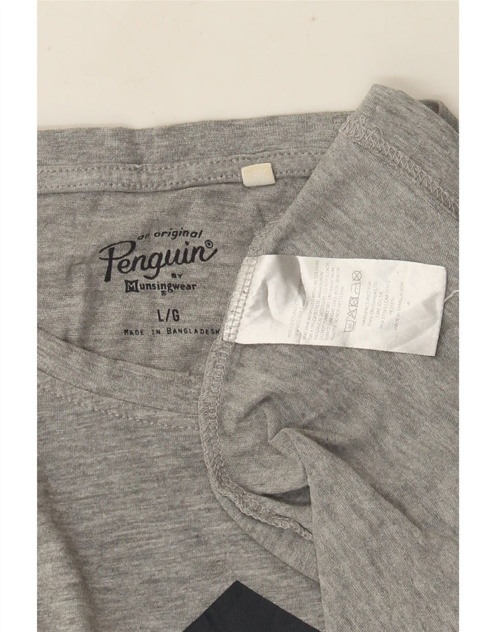 Penguin T-Shirt Graphique Homme Grand Gris Coton