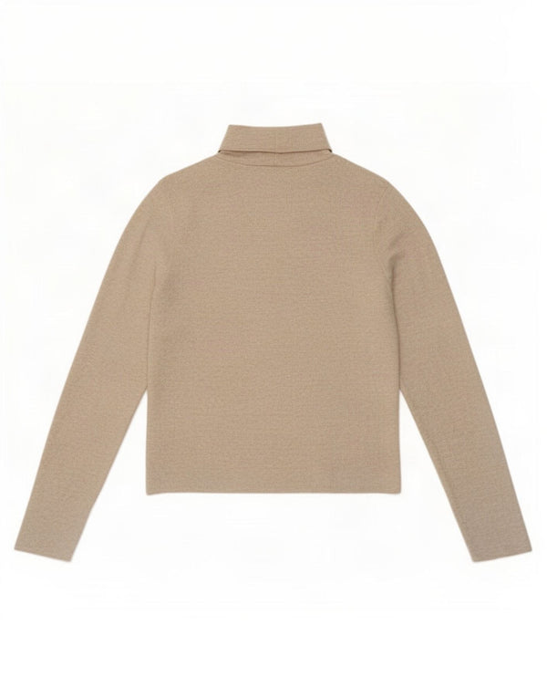 Zara Femme Top Manches Longues UK 44 Large Beige Moucheté Polyester