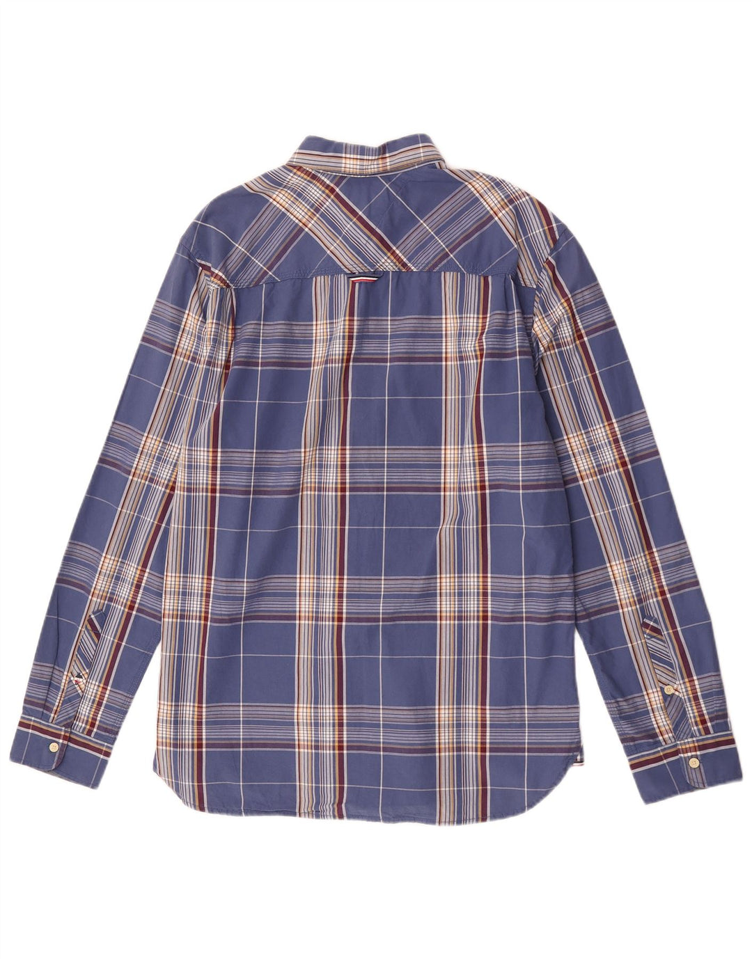 Tommy Hilfiger Chemise coupe classique pour homme en coton à carreaux bleus