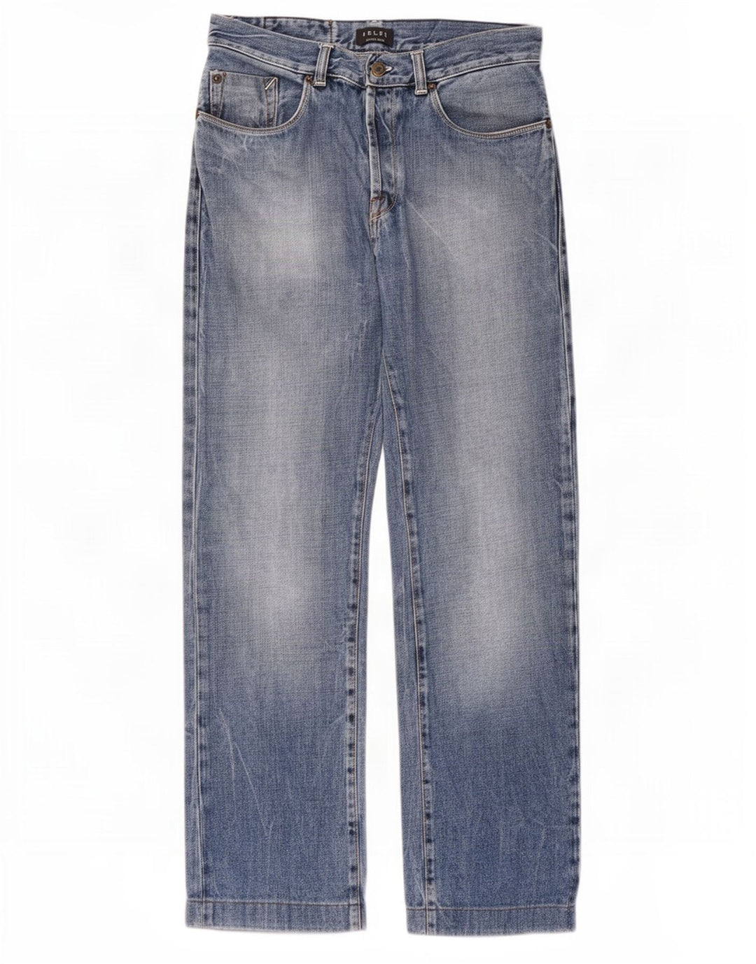 Belfe Jean droit homme W33 L28 bleu coton