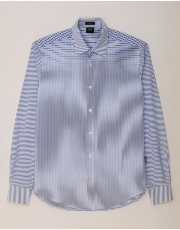 Hugo Boss Chemise Slim Fit Small Bleu Rayé Coton