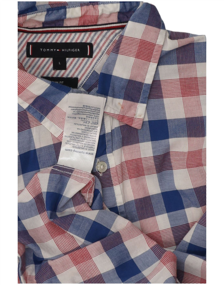 Tommy Hilfiger Chemise Slim Fit pour hommes en coton à carreaux multicolores