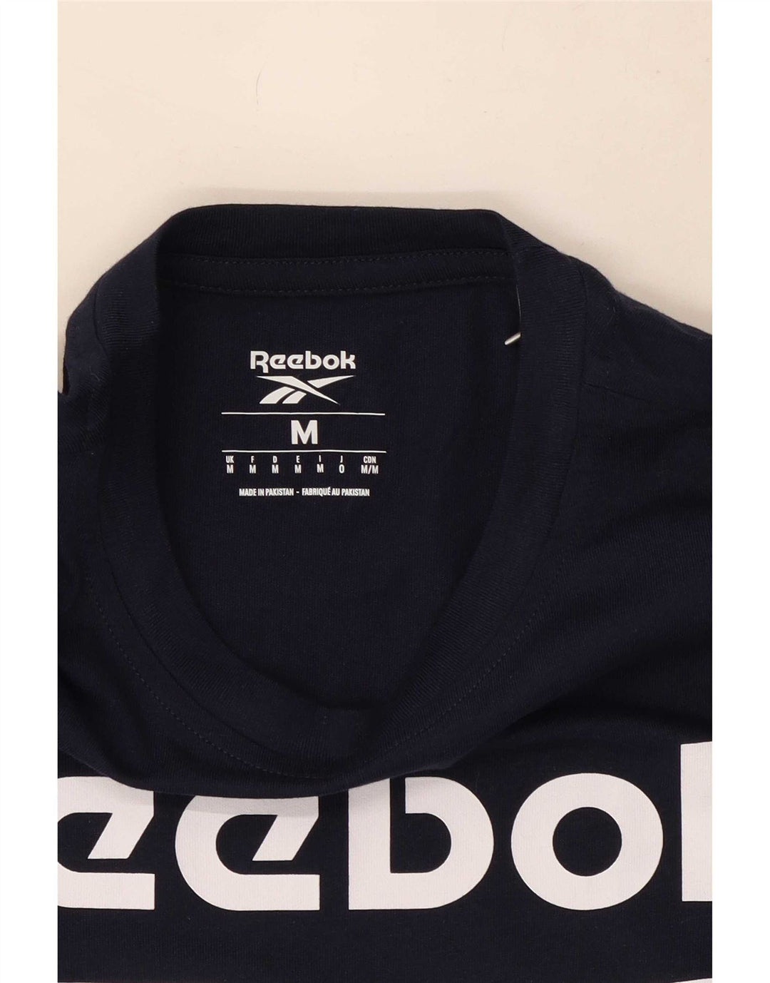 Reebok T-Shirt Graphic Homme Bleu Marine Moyen Coton