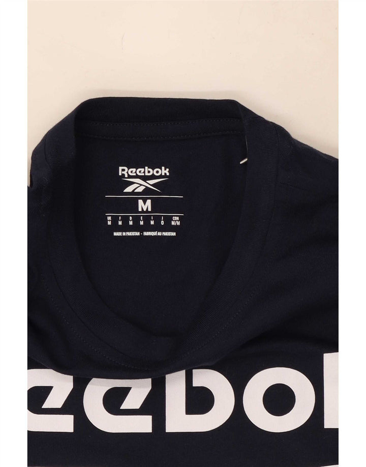 Reebok T-Shirt Graphic Homme Bleu Marine Moyen Coton