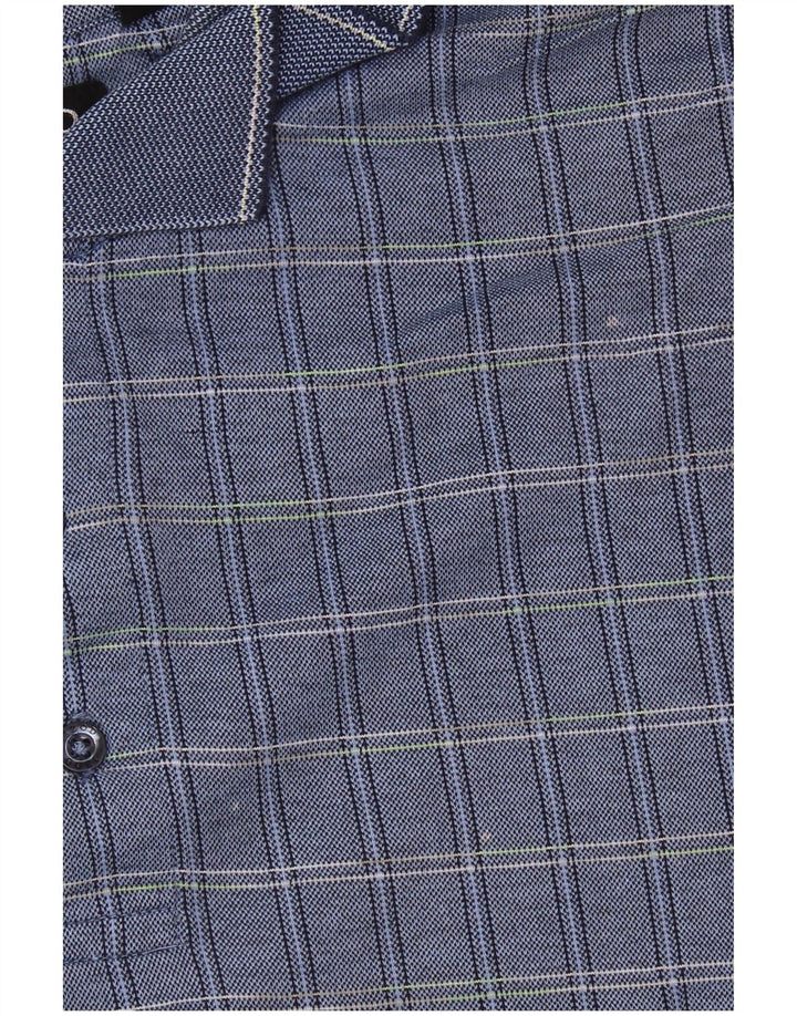 IZOD Polo Homme Grand Carreau Bleu Coton