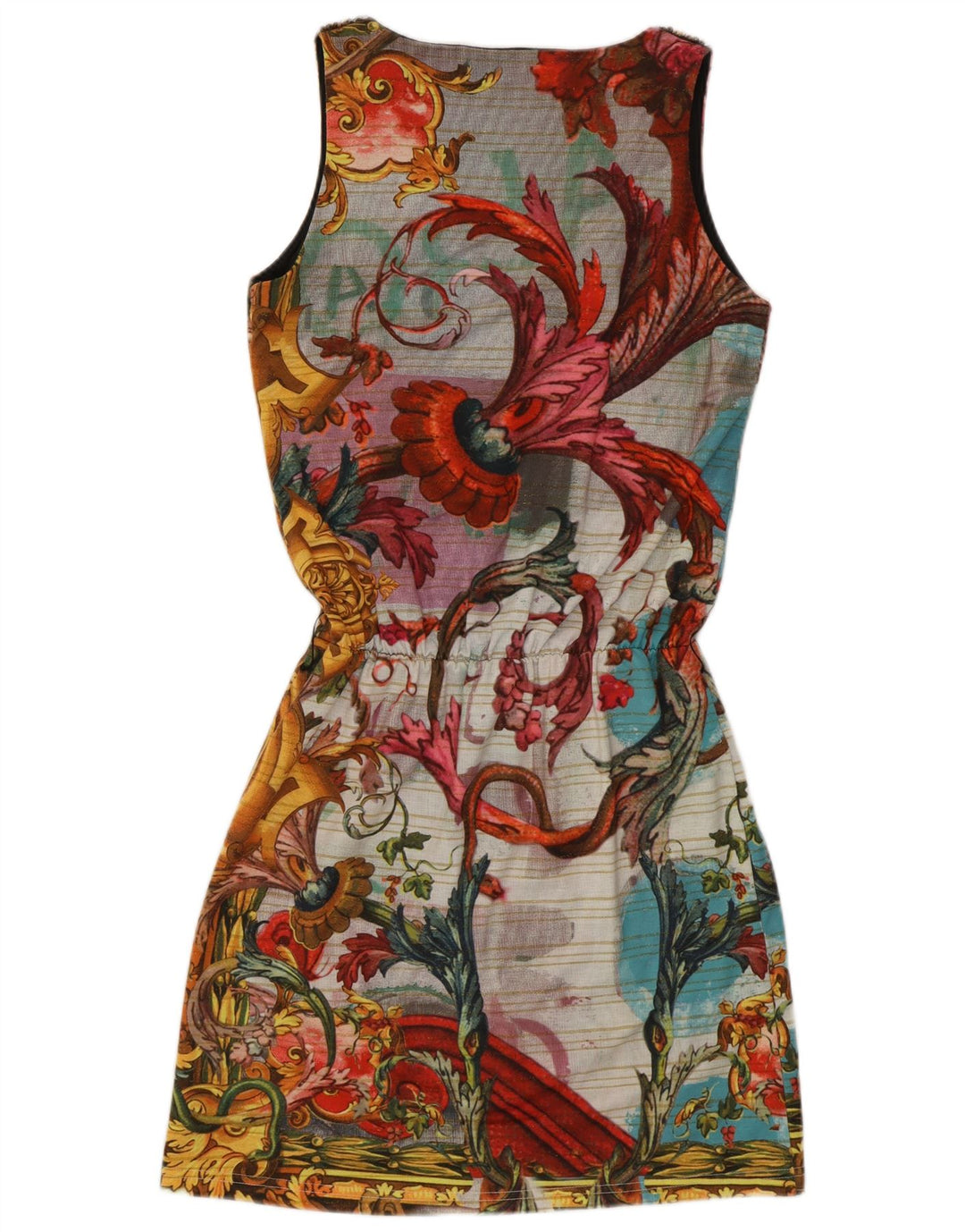 Desigual Robe basique sans manches pour femme UK 10 Petit motif floral multicolore