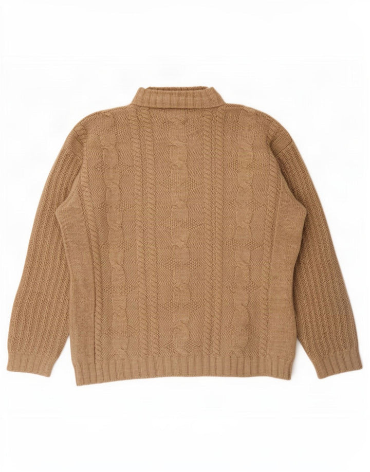Ciao Pull col roulé pour homme en acrylique marron Taille L