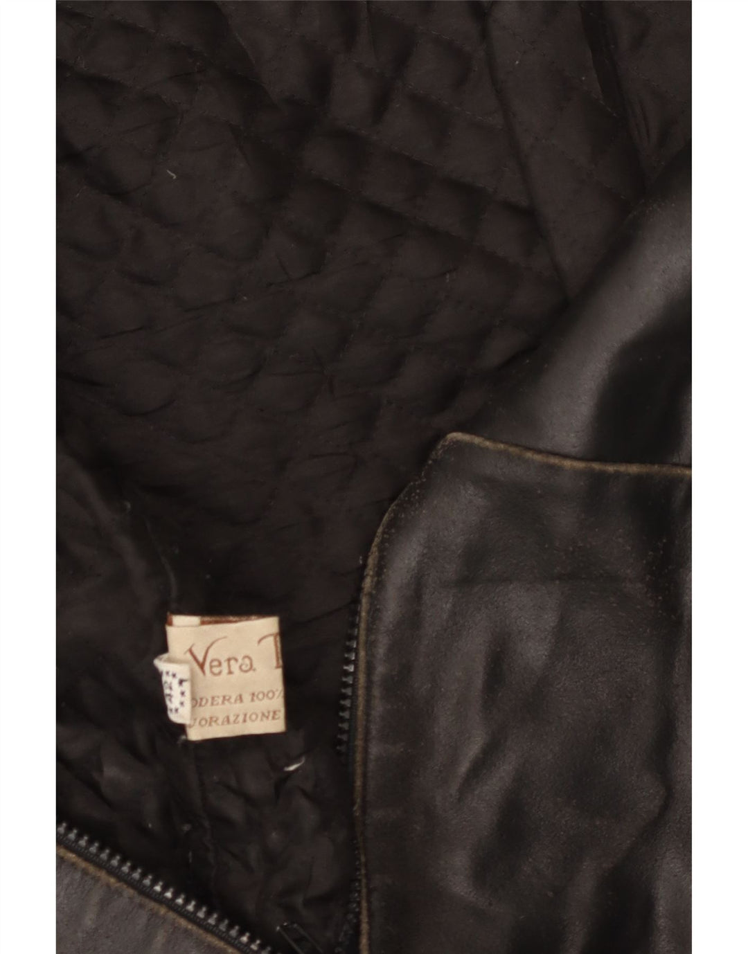 Veste en cuir femme VINTAGE IT 42 cuir noir moyen